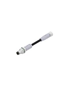 Stecker axial • A-codiert • Flansch mit Leitung • M8x1 • 3-pol. • 0,3 m • 0,34 mm² • TPU UL • Ungeschirmt • Verbindungsleitung • Hinterwandmontage • Ungeschirmt  M10x1