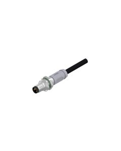Male connector axial • A-coded • Panel mount connector with cable • M8x1 • 4- pos. • 0,3 m • 0,34 mm² • TPU UL • Unshielded • Single ended • Back panel mounting • Unshielded  M10x1