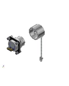IP67 RJ45 • Inline-Coupler mit Schutzkappe • Buchse • RJ45 Cat. 6A