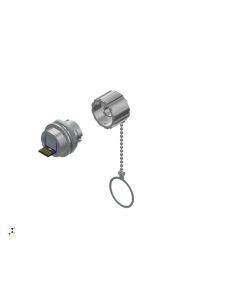 IP67 RJ45 • Inline-Coupler mit Schutzkappe • Buchse • RJ45 Cat. 6A
