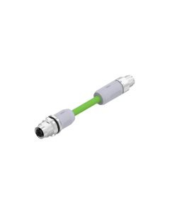 Male connector axial • X-coded • Panel mount connector with cable • M12x1 • 8-pos. • 0,6 m • 4 x 2 x AWG26 • PUR • Shielded • Overmoulded Connectors • Back panel mounting • Shielded  M16x1,5