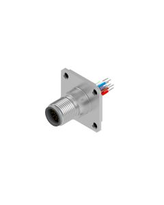 Flansch • Stecker axial • Frontmontage • M12x1 • 12-pol. • A-codiert • Litze • AWG26 • Ungeschirmt  M16x1,5