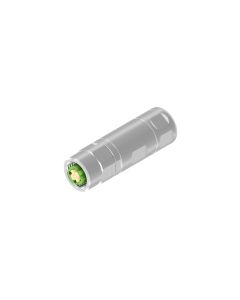 Female connector axial • M12x1 • Crimp • Shielded • Copper Alloy • D-coded • 0,22 mm² - 0,5 mm²