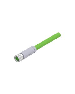 Kupplung axial • D-codiert • Anschlussleitung • M8x1 • 4-pol.+PE • 2 m • AWG22 • TPU geschirmt SFTP • Geschirmt