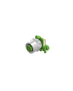 Flansch • Kupplung axial • Frontmontage • M12x1 • 4-pol. • D-codiert • Lötpin gewinkelt • Geschirmt  M16x1,5 • Geschirmt