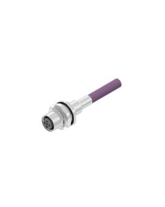 Flansch • Kupplung axial • Hinterwandmontage • M12x1 • 5-pol. • A-codiert • mit Leitung • Ungeschirmt  M16x1,5 • 0,5 m • TPU geschirmt SFTP • Ungeschirmt