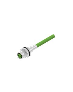 Flansch • Kupplung axial • Hinterwandmontage • M12x1 • 4-pol. • D-codiert • mit Leitung • Geschirmt  M16x1,5 • 0,5 m • TPU geschirmt SFTP • Geschirmt