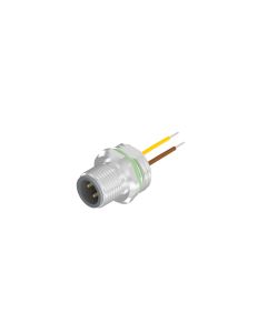 Flansch • Stecker axial • Frontmontage • M12x1 • 4-pol. • A-codiert • Litze • AWG24 • Ungeschirmt  M16x1,5
