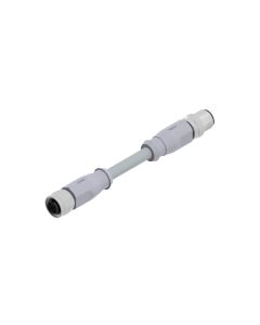 Female connector axial • A-coded • Double ended • M12x1 • 5- pos. • 0,3 m • 2xAWG22 + 2xAWG24 • PVC shielded • Unshielded