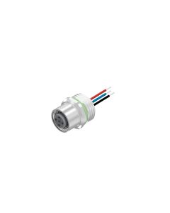 Flansch • Kupplung axial • Frontmontage • M12x1 • 5-pol. • A-codiert • Litze • AWG24 • Ungeschirmt  M16x1,5 • 0,5 m • Ungeschirmt