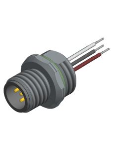 Flansch • Stecker axial • Frontmontage • M12x1 • 5-pol. • A-codiert • Litze • AWG24 • Ungeschirmt  PG9