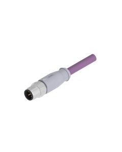 Male connector axial • A-coded • single ended • M12x1 • 5- pos. • 2 m • 2xAWG22 + 2x AWG24 • TPU shielded SFTP • Unshielded
