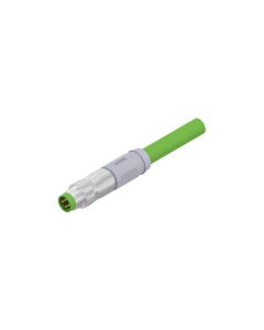 Stecker axial • D-codiert • Anschlussleitung • M8x1 • 4-pol.+PE • 3 m • AWG22 • PVC geschirmt • Geschirmt