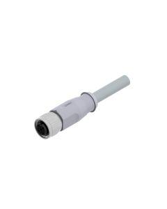 Female connector axial • A-coded • single ended • M12x1 • 5- pos. • 3 m • 2xAWG22 + 2xAWG24 • PVC shielded • Unshielded