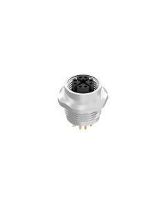Sockets • Front panel mounting • 9 mm • X-coded • THR • Shielded  M12x1 • Female connector axial • Shielded