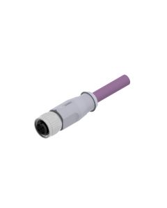 Female connector axial • A-coded • single ended • M12x1 • 5- pos. • 2 m • 2xAWG22 + 2x AWG24 • TPU shielded SFTP • Unshielded