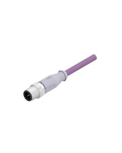 Male connector axial • A-coded • single ended • M12x1 • 4- pos. • 2 m • 2x2AWG24/7 • PVC shielded • Shielded