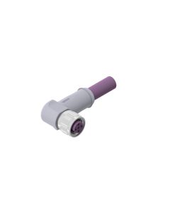 Female connector angled • B-coded • single ended • M12x1 • 4- pos. • 3 m • 2xAWG24 • TPE high flexible [PUR, Profibus DP] • Shielded