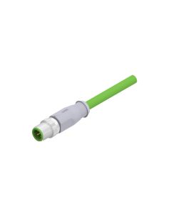 Stecker axial • D-codiert • Anschlussleitung • M12x1 • 4-pol. • 2 m • 2x2xAWG22 • TPU geschirmt SFTP • Geschirmt