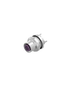 Flansch • Kupplung axial • Hinterwandmontage • M12x1 • 4-pol. • 6,75 mm • B-codiert • Lötpin gerade • Geschirmt  M16x1,5 • Geschirmt