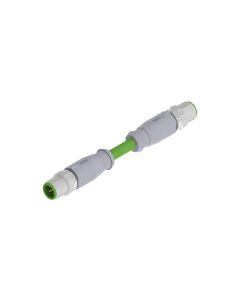 Stecker axial • D-codiert • Verbindungsleitung • M12x1 • 4-pol. • 0,3 m • 2x2xAWG22 • TPU geschirmt SFTP • Geschirmt