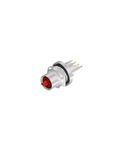 Flansch • Hinterwandmontage • M8x1 • 4-pol. • 10 mm • P-codiert • Printanschluss • Geschirmt  M10x1 • Kupplung axial • Einbauflansch 1-teilig (vergossen) • Geschirmt