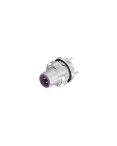 Sockets • Male connector axial • Back panel mounting • M12x1 • 4- pos. • 6,75 mm • B-coded • Solder pin straight • Shielded  M16x1,5 • Shielded