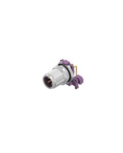 Flansch • Stecker axial • Hinterwandmontage • M12x1 • 4-pol. • B-codiert • Lötpin gewinkelt • Geschirmt  M16x1,5 • Geschirmt