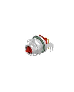 Sockets • Back panel mounting • M8x1 • 4- pos. • 8 mm • P-coded • Printanschluss • Shielded  M12x1 • Female connector angled • Socket two-piece • Shielded