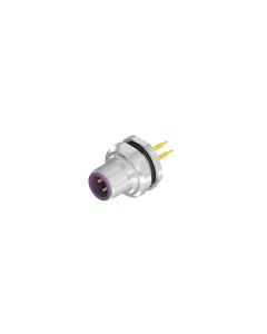 Flansch • Stecker axial • Hinterwandmontage • M12x1 • 4-pol. • 12 mm • B-codiert • Lötpin • Geschirmt  PG9 • Geschirmt