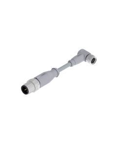 Male connector axial • A-coded • Double ended • M12x1 • 3-pos. • 0,3 m • 0,34 mm² • PVC • Unshielded