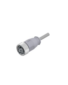 Female connector axial • single ended • 7/8 • 4- pos. • 2 m • 0,75 mm² • PVC • Unshielded