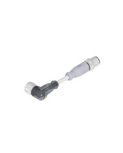 Kupplung gewinkelt • A-codiert • 3 LED • Verbindungsleitung • M12x1 • 5-pol. • 0,3 m • 0,34 mm² • PVC • Ungeschirmt