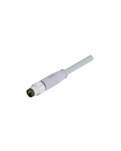 Male connector axial • A-coded • single ended • M8x1 • 4- pos. • 2 m • 0,25 mm² • PVC • Unshielded