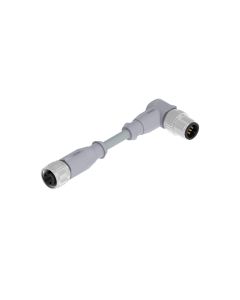 Female connector axial • A-coded • Double ended • M12x1 • 5- pos. • 3 m • 0,34 mm² • PVC • Unshielded