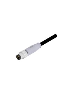Male connector axial • A-coded • single ended • M8x1 • 4- pos. • 2 m • 0,25 mm² • TPU halogeenfree high flexible • Unshielded