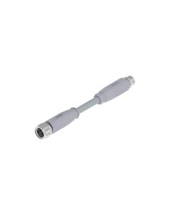 Female connector axial • A-coded • Double ended • M8x1 • 3-pos. • 0,3 m • 0,25 mm² • PVC • Unshielded