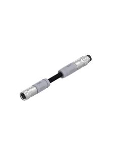 Female connector axial • A-coded • Double ended • M8x1 • 3-pos. • 0,6 m • 0,25 mm² • TPU halogeenfree shielded • Shielded