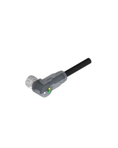Kupplung gewinkelt • A-codiert • 3 LED • Anschlussleitung • M8x1 • 4-pol. • 2 m • 0,25 mm² • TPU halogenfrei hochflexibel • Ungeschirmt