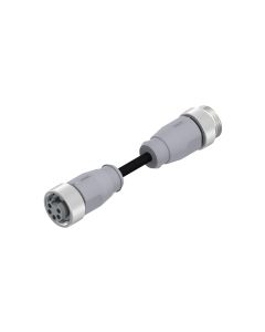 Female connector axial • Double ended • 7/8 • 4- pos. • 0,6 m • 1,5 mm² • TPU halogeenfree high flexible • Unshielded