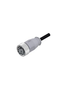 Female connector axial • single ended • 7/8 • 4- pos. • 3 m • 0,75 mm² • TPU halogeenfree high flexible • Unshielded