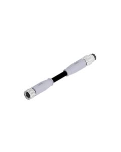Kupplung axial • A-codiert • Verbindungsleitung • M8x1 • 8-pol. • 0,3 m • 0,14 mm² • TPU halogenfrei hochflexibel • Ungeschirmt