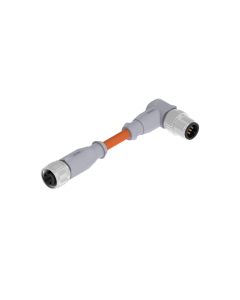 Female connector axial • A-coded • Double ended • M12x1 • 5- pos. • 3 m • 0,34 mm² • TPU irradiated • Unshielded