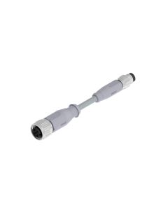 Female connector axial • A-coded • Double ended • M12x1 • 3-pos. • 0,3 m • 0,34 mm² • PVC • Unshielded