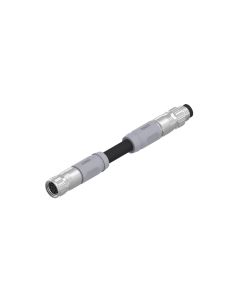 Kupplung axial • A-codiert • Verbindungsleitung • M8x1 • 8-pol. • 0,3 m • 0,14 mm² • TPU halogenfrei geschirmt • Geschirmt