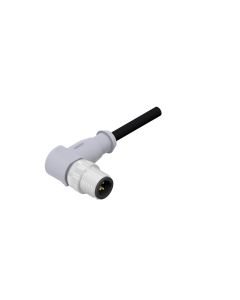 Stecker gewinkelt • C-codiert • Anschlussleitung • M12x1 • 2-pol.+PE • 2 m • 0,34 mm² • TPU halogenfrei hochflexibel • Ungeschirmt