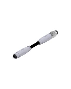 Female connector axial • A-coded • Double ended • M8x1 • 4- pos. • 0,3 m • 0,25 mm² • TPU halogeenfree high flexible • Unshielded
