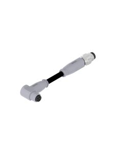 Female connector angled • A-coded • Double ended • M8x1 • 4- pos. • 0,3 m • 0,25 mm² • TPU halogeenfree high flexible • Unshielded