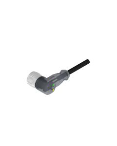 Female connector angled • A-coded • 2 LED • single ended • M12x1 • 3-pos. • 2 m • 0,34 mm² • TPU halogeenfree high flexible • Unshielded