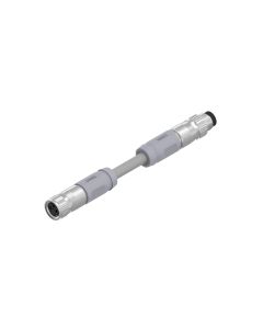 Female connector axial • A-coded • Double ended • M8x1 • 3-pos. • 0,3 m • 0,25 mm² • PVC shielded • Shielded